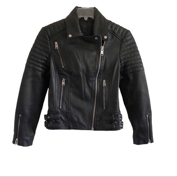 All Saints Papin Leather Biker Jacket - Picture 10 of 11